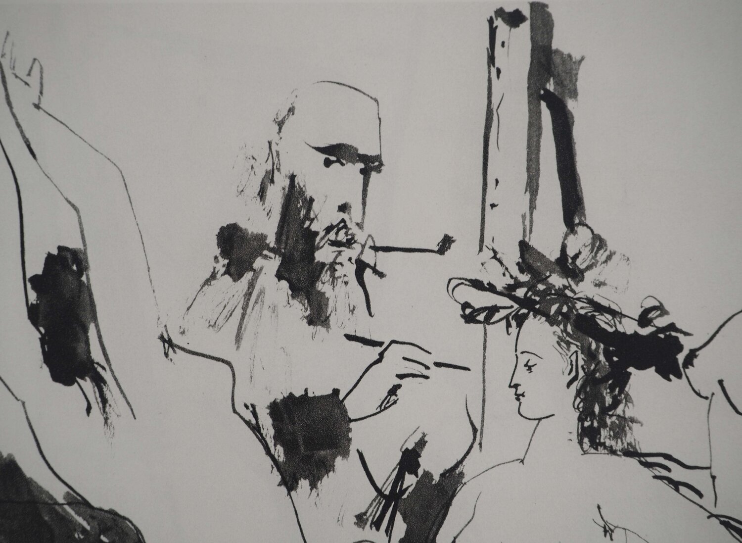 Fête dans l'atelier du peintre Pablo Picasso Druck zu verkaufen