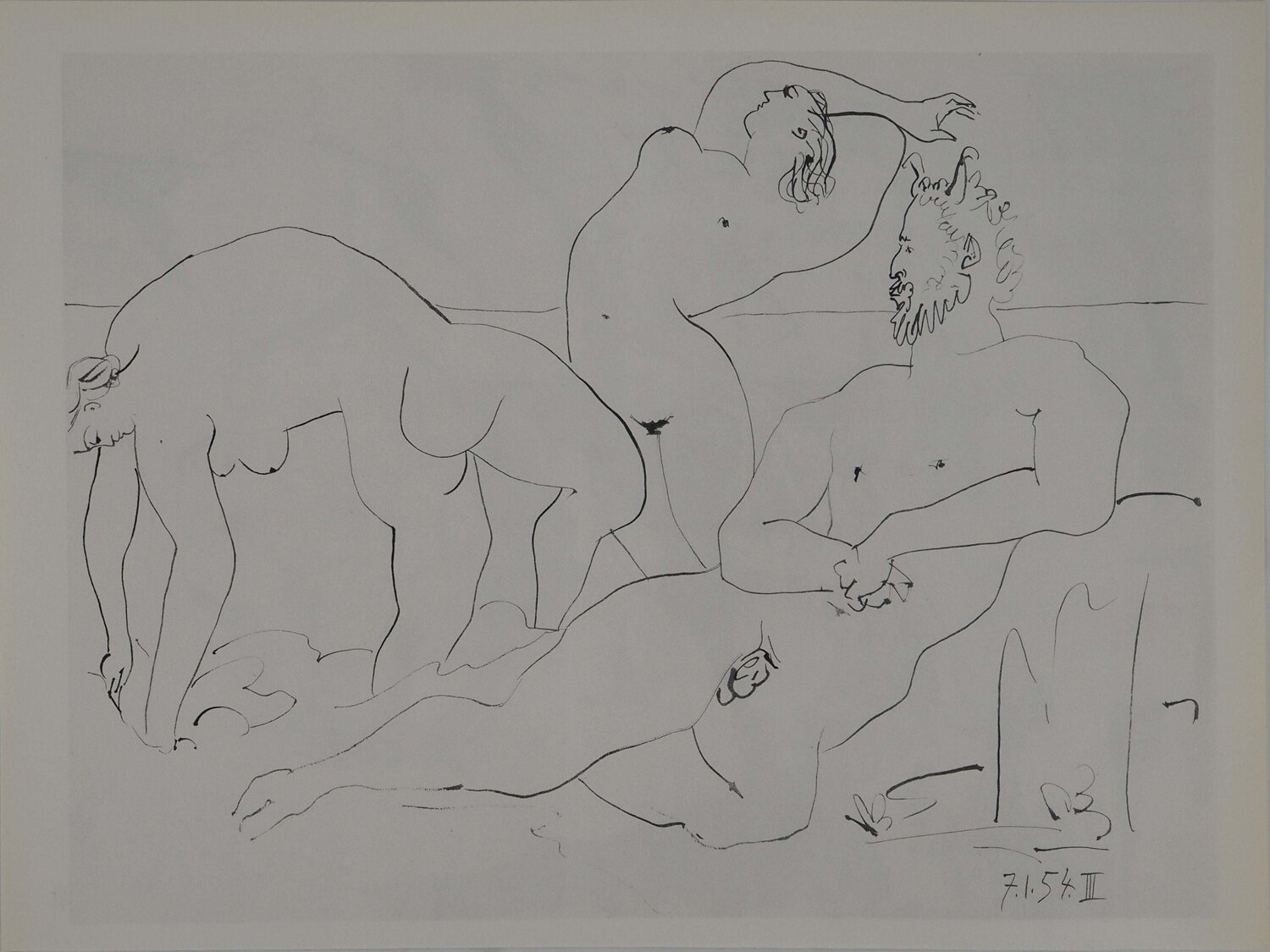Comédie Humaine, La danse des nymphes et le satyre, Héliogravure Pablo Picasso Stampa in vendita