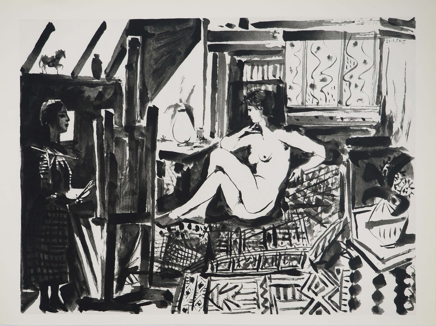 Comédie Humaine, Nu sur le divan, Héliogravure Pablo Picasso Druck zu verkaufen