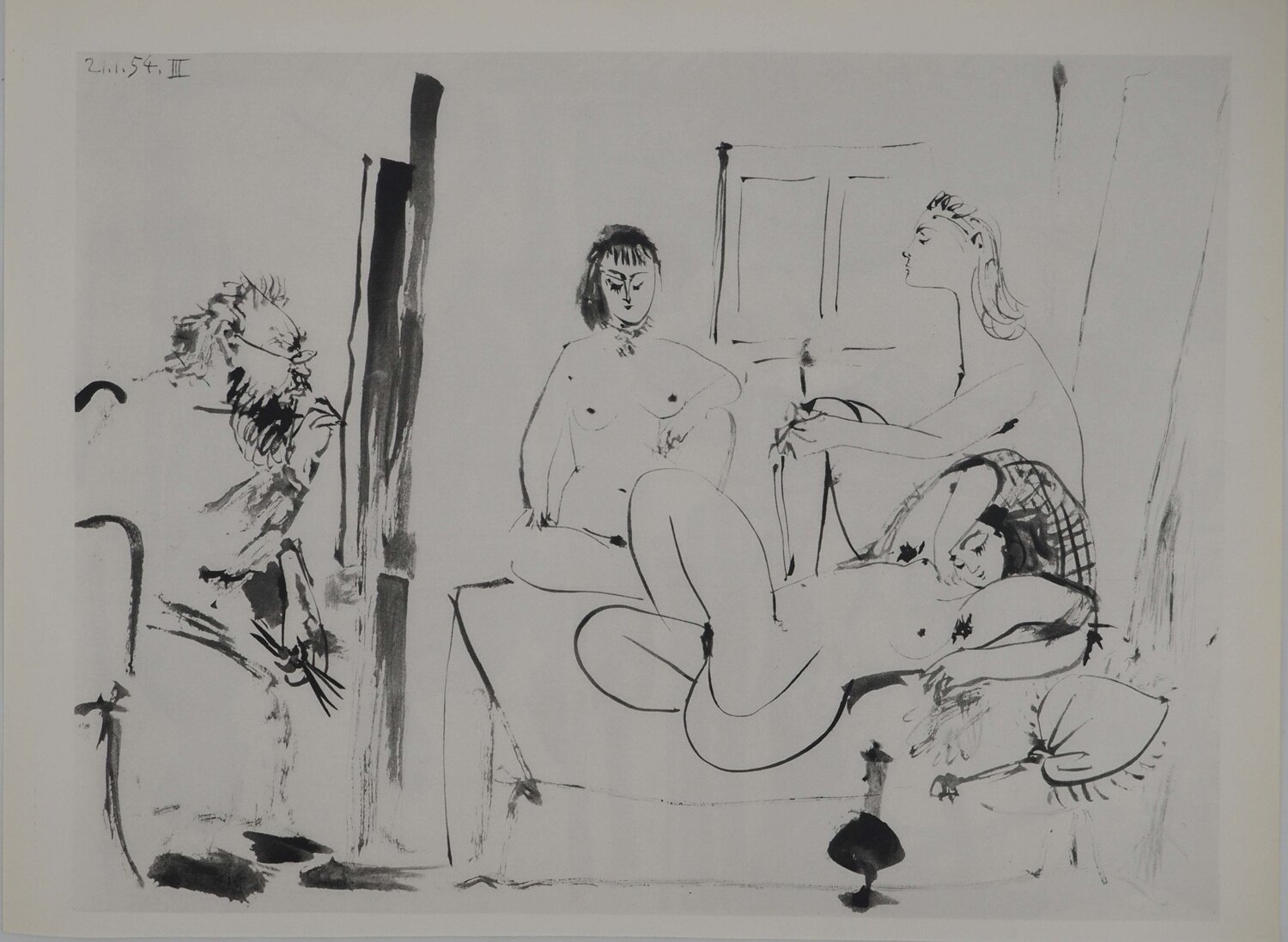 Comédie Humaine, L'artiste et sa composition aux trois modèles, Héliogravure Pablo Picasso Print for sale