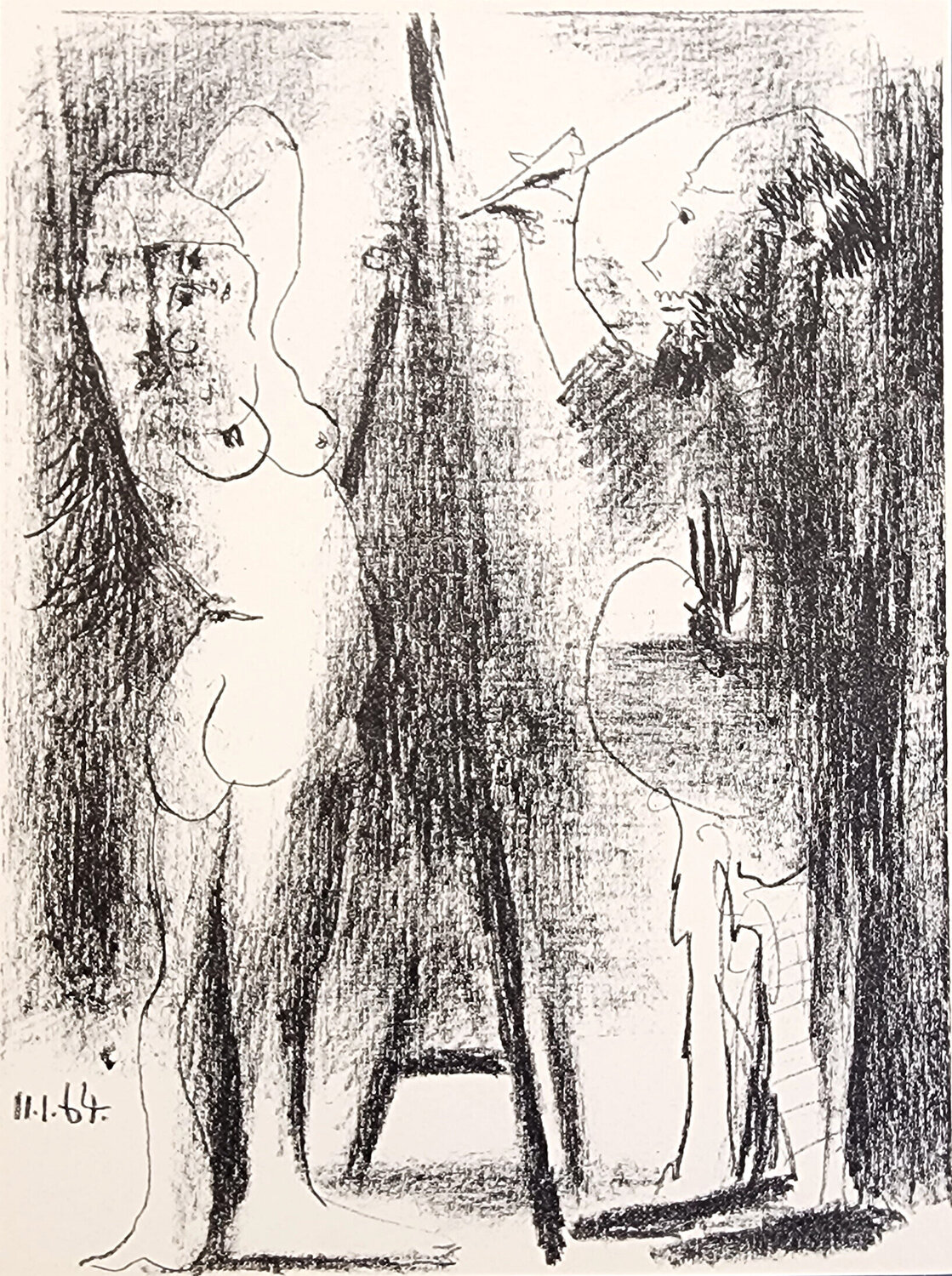 Le Peintre et son Modele Pablo Picasso Stampa in vendita