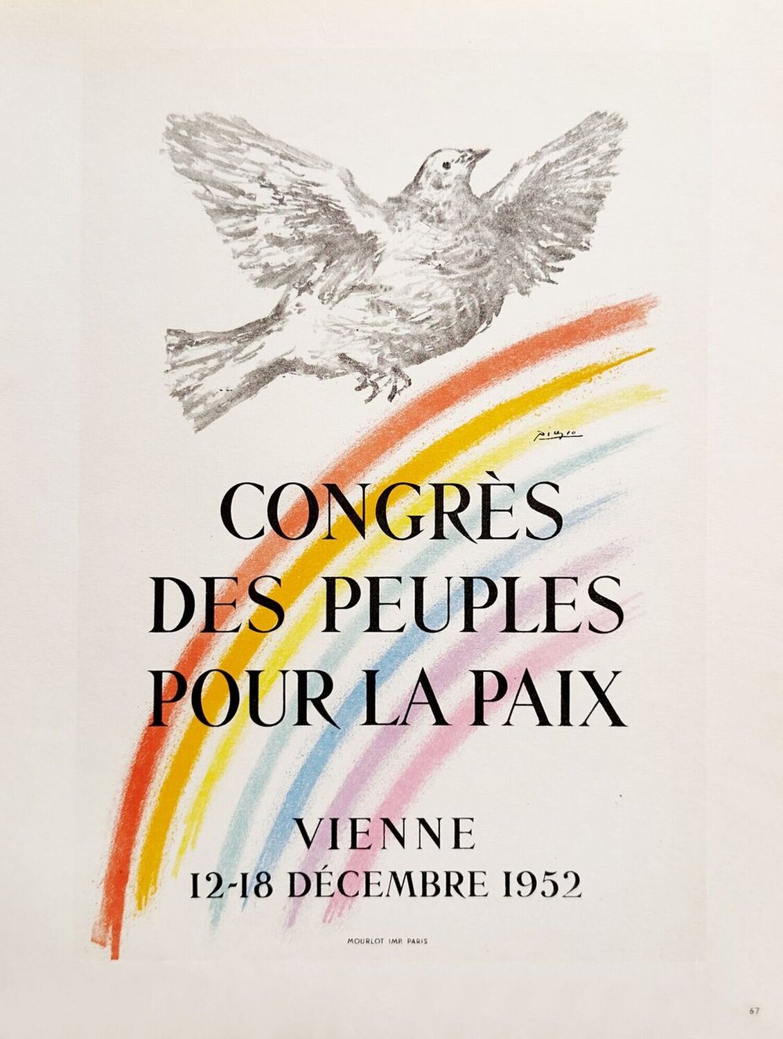 AF 1952 - Congrès des Peuples pour la Paix Pablo Picasso Druck zu verkaufen