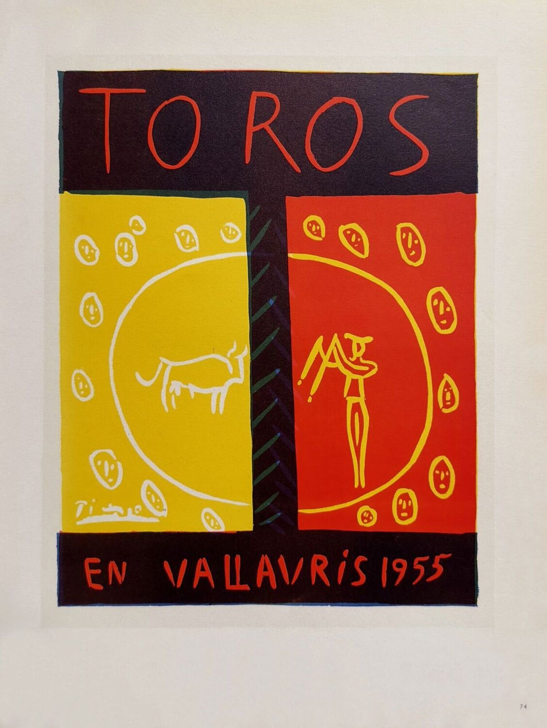AF 1955 - Toros en Vallauris Pablo Picasso Stampa in vendita
