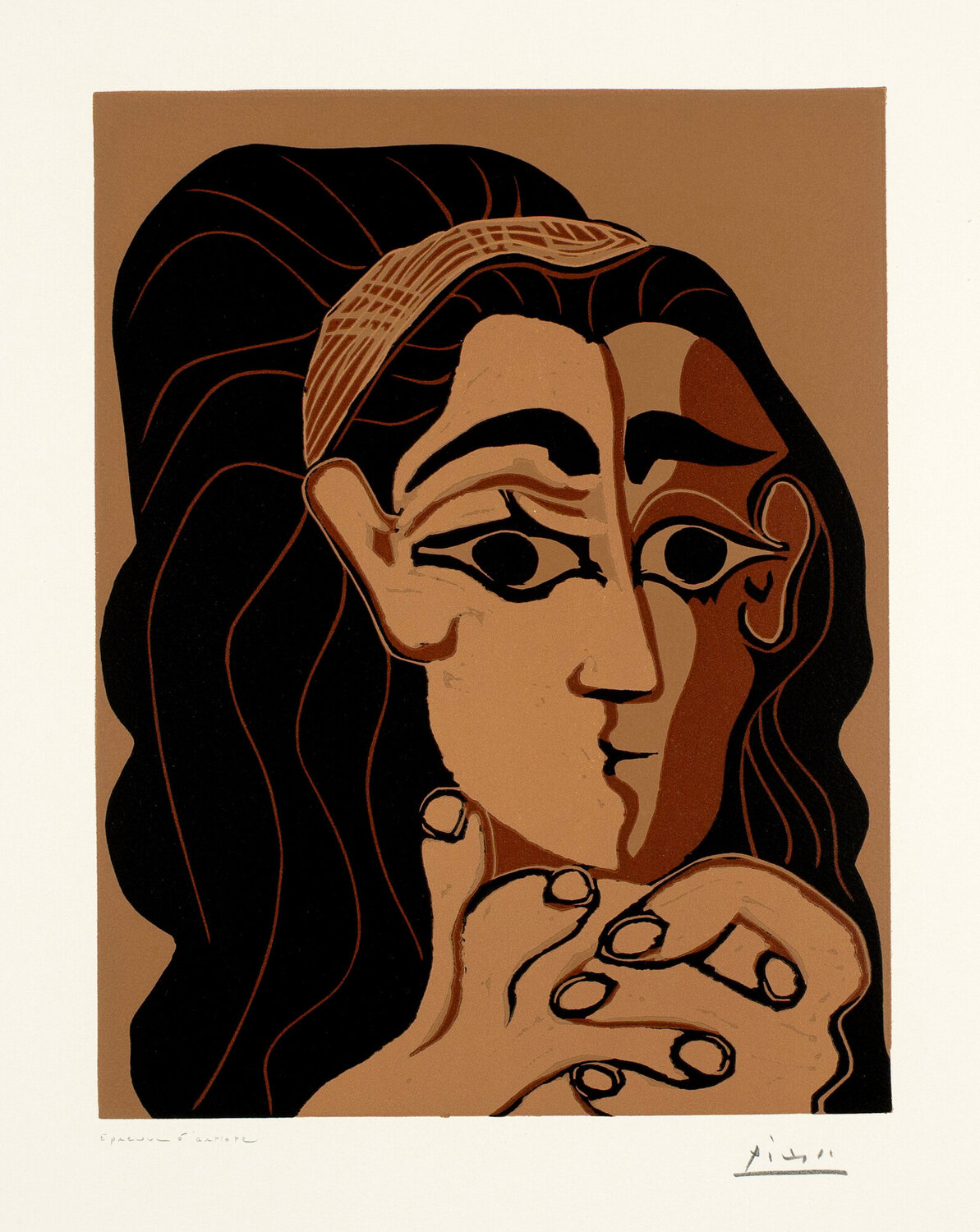 Portrait de Jacqueline au bandeau Pablo Picasso Druck zu verkaufen
