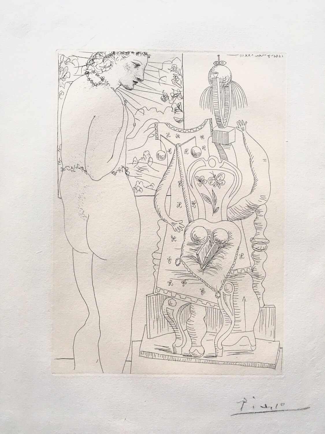 Modele et sculpture surrealiste (Marie-Therese) Pablo Picasso Stampa in vendita