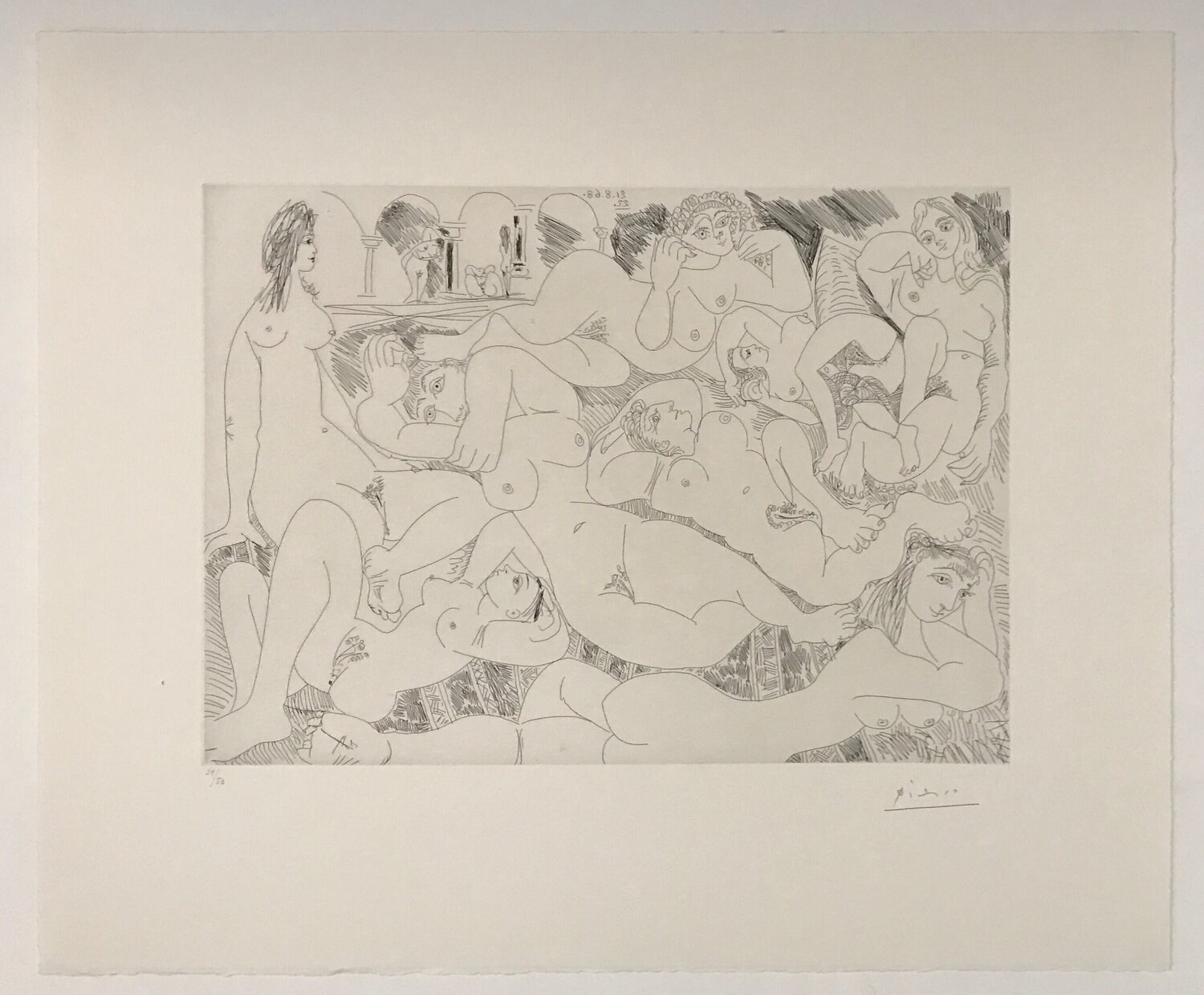 Femmes Prenant Le Soleil a la Piscine Pablo Picasso Stampa in vendita