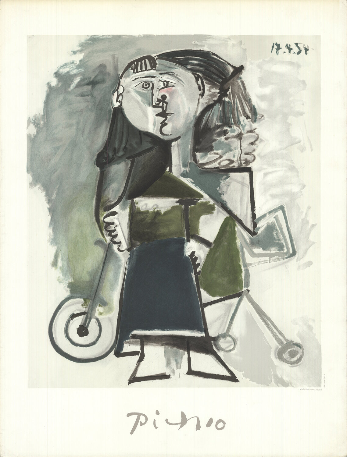 Fillette au Tricycle Pablo Picasso Stampa in vendita