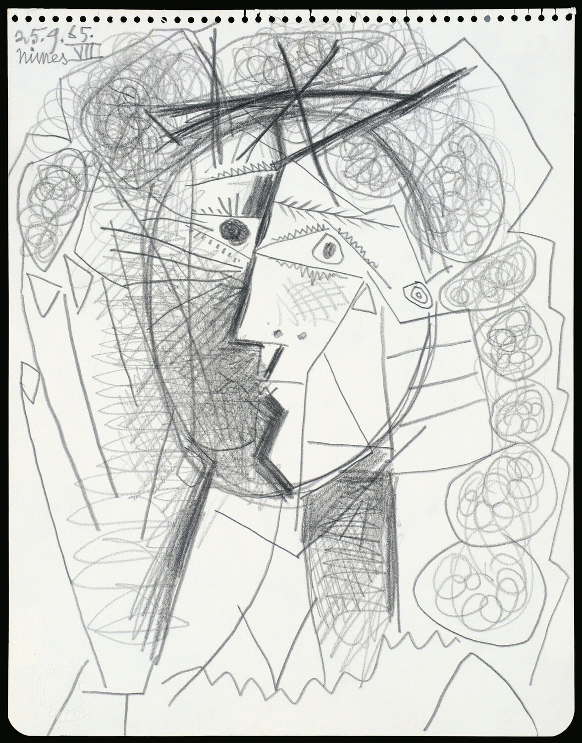 Tête de Femme Pablo Picasso Werk auf Papier zu verkaufen