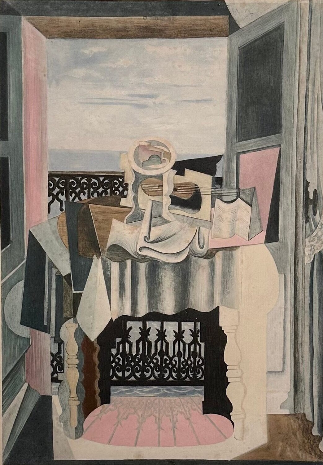 Nature morte devant une Fenêtre à Saint-Raphaël Pablo Picasso Druck zu verkaufen