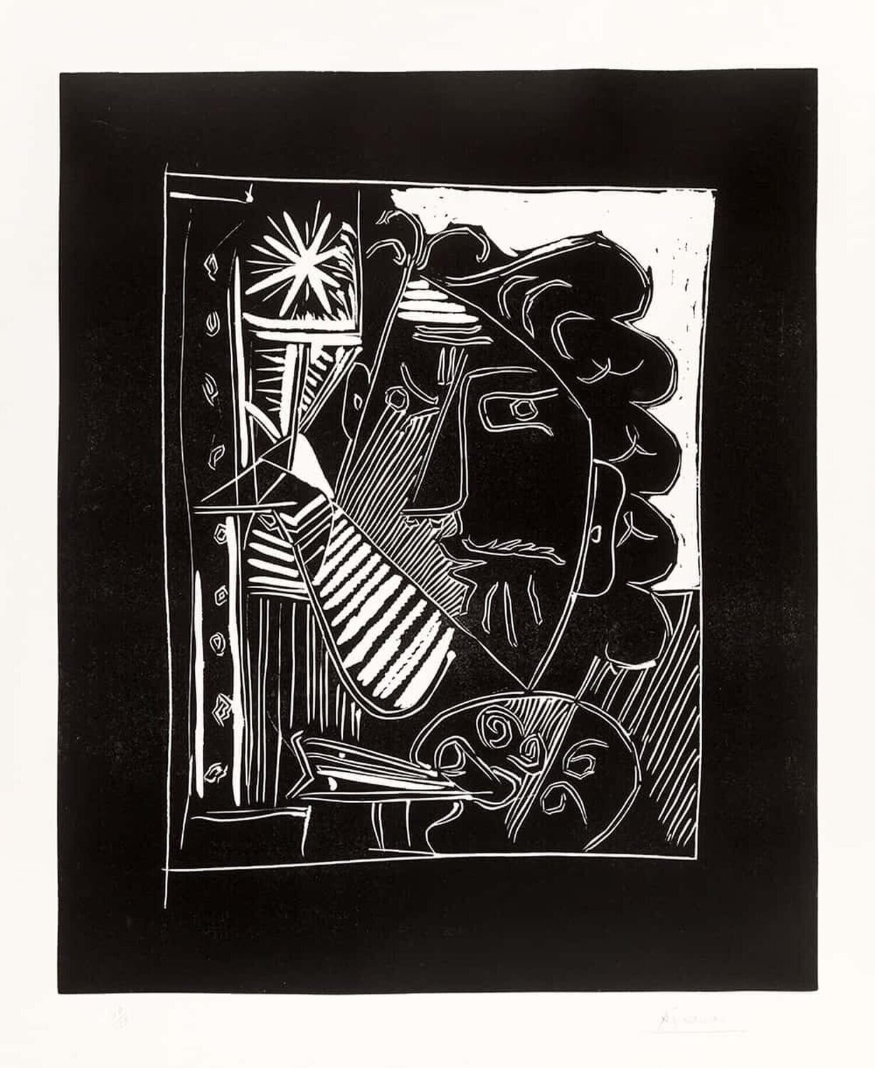 Le Peintre à la Palette (Painter with Palette) Pablo Picasso Stampa in vendita