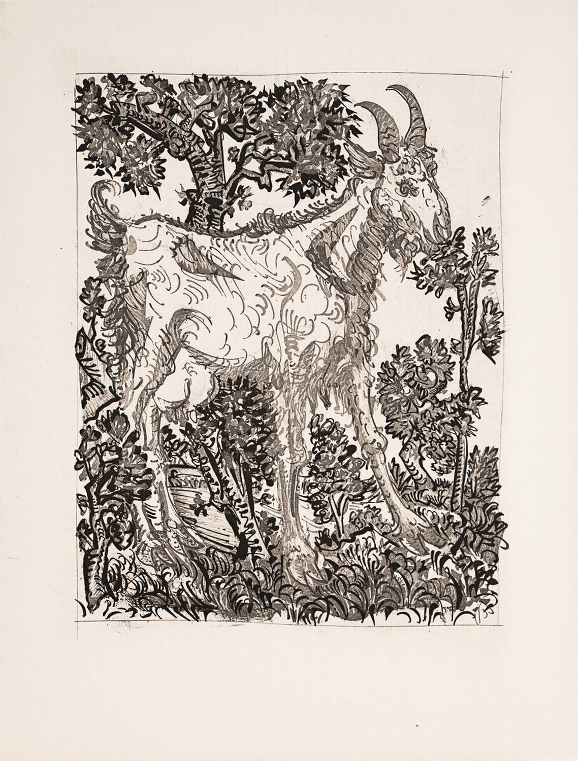 The Goat (Histoire Naturelle - Textes de Buffon, B.335) Pablo Picasso Druck zu verkaufen