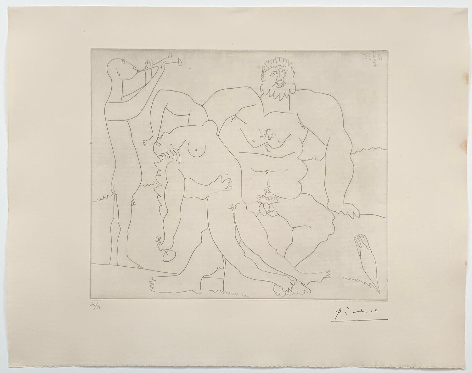 Bacchanale au Flûtiste Pablo Picasso Druck zu verkaufen
