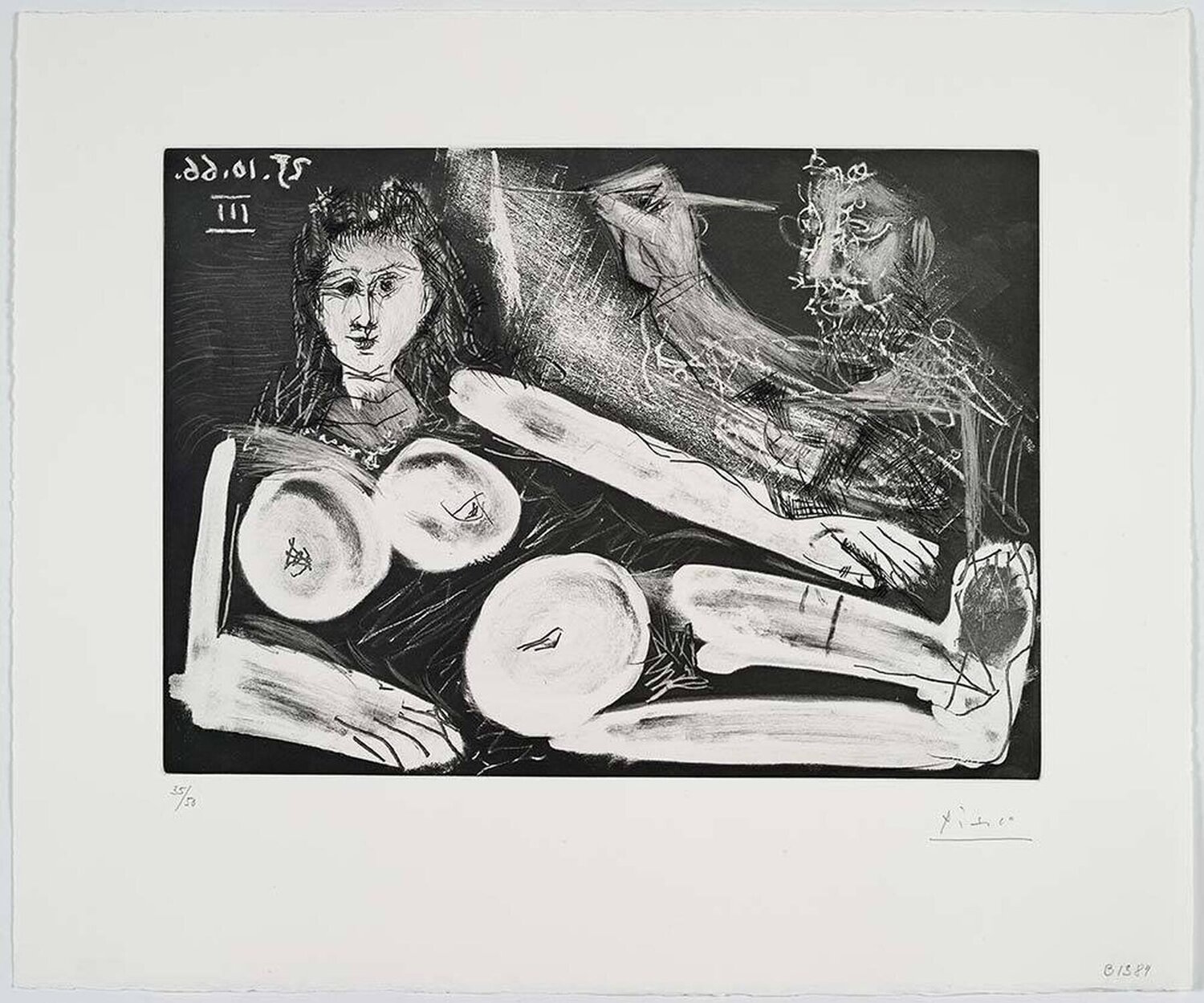 Peintre et son modèle au collier Pablo Picasso Originalgemälde zu verkaufen