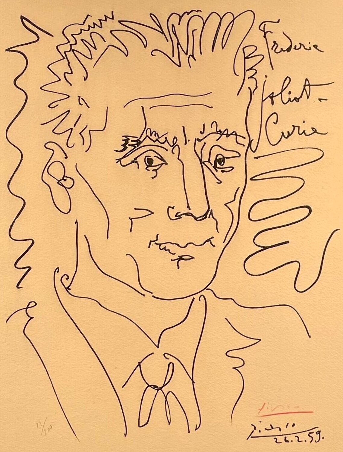 Frederic Joliot-Curie Pablo Picasso Stampa in vendita