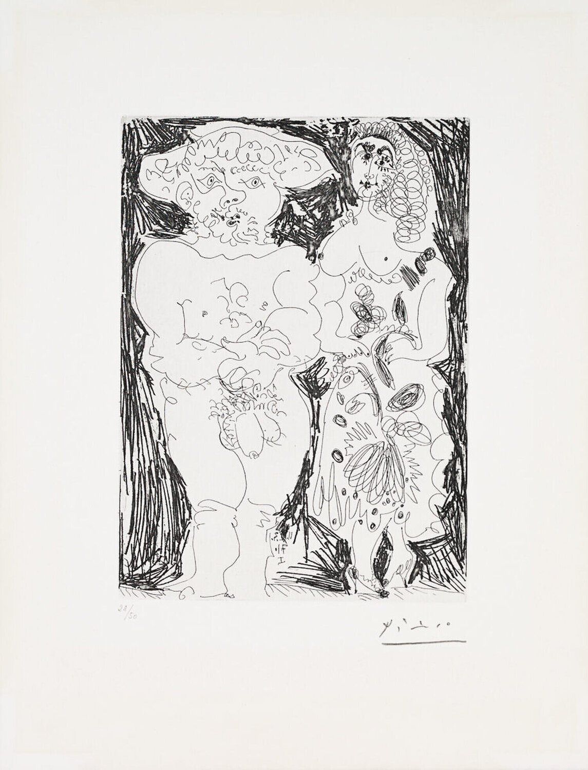 Peasant and Young Woman B.1929 Pablo Picasso Druck zu verkaufen