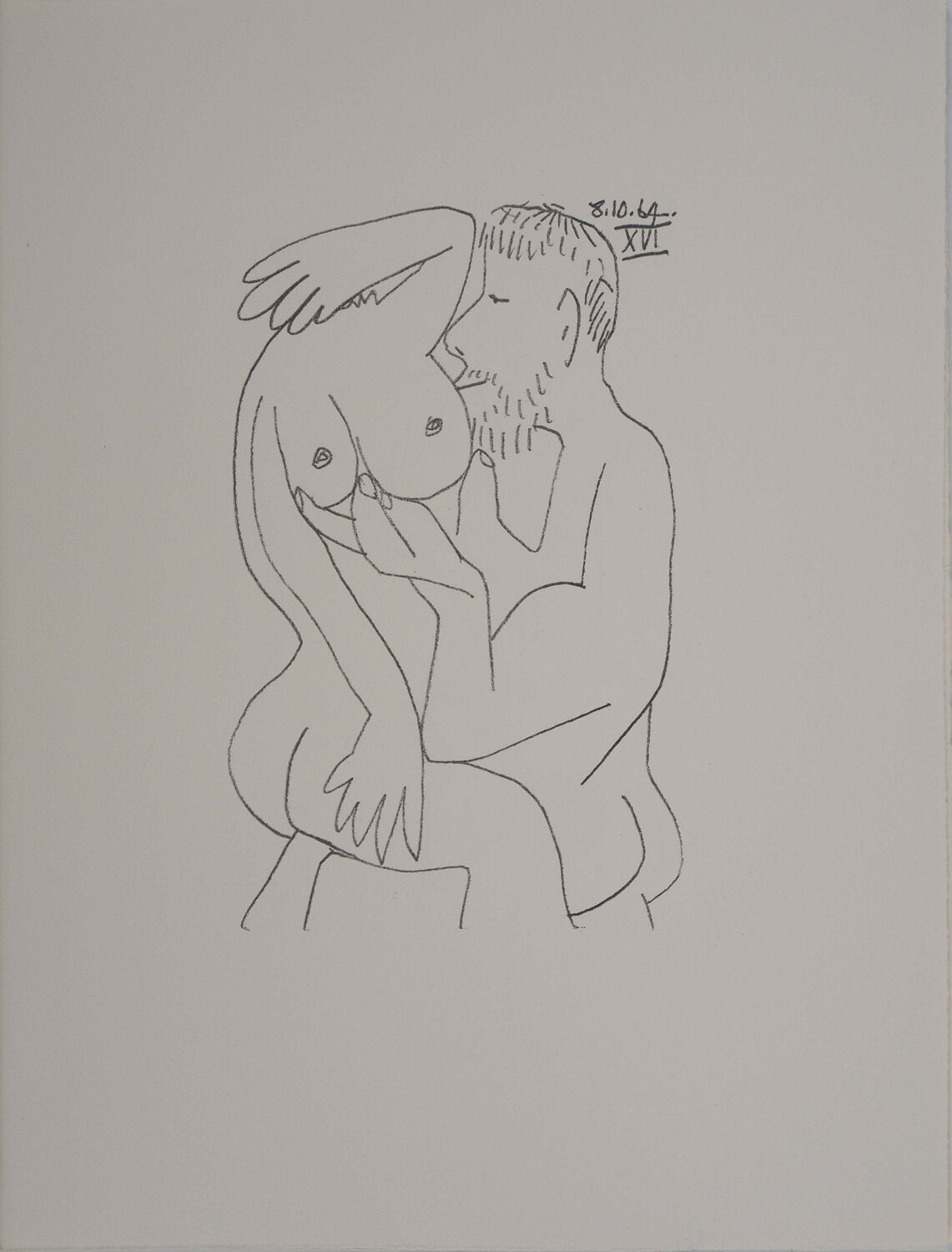 Le Goût du Bonheur, Intimité d'un couple, Lithographie Pablo Picasso Print for sale