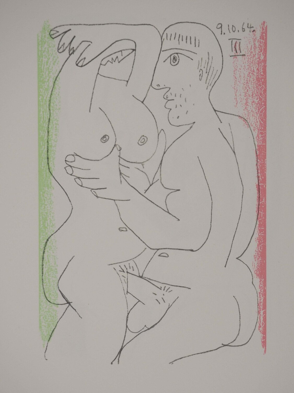 Intimité en vert et rose Pablo Picasso Stampa in vendita