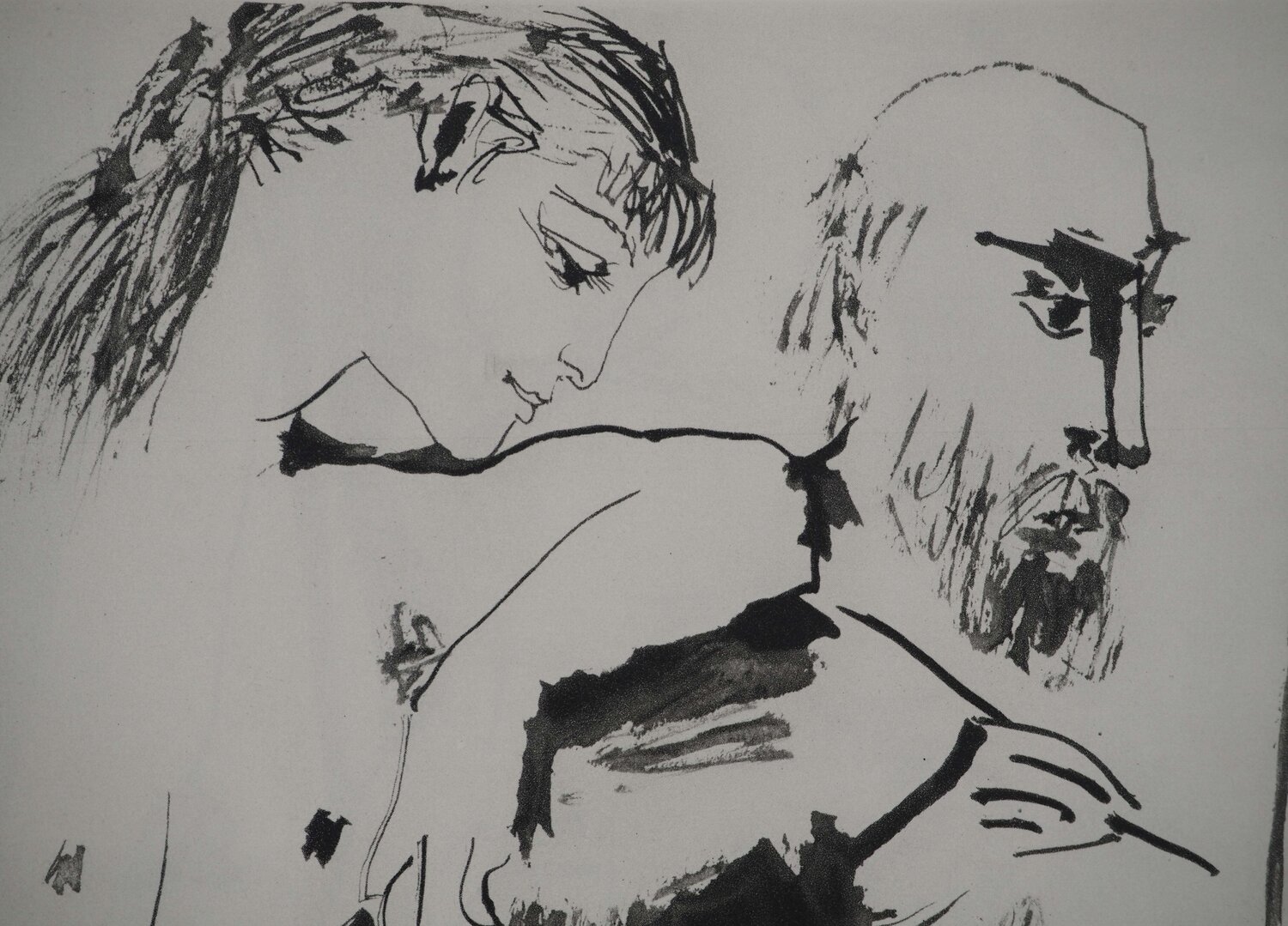 Le portrait de l'athlète et muse en admiration Pablo Picasso Stampa in vendita