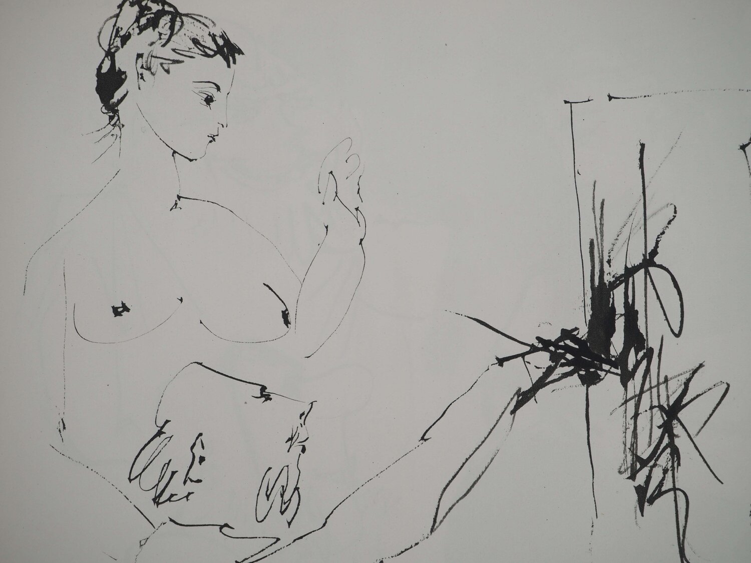 L'artiste au chevalet et son modèle Pablo Picasso Druck zu verkaufen