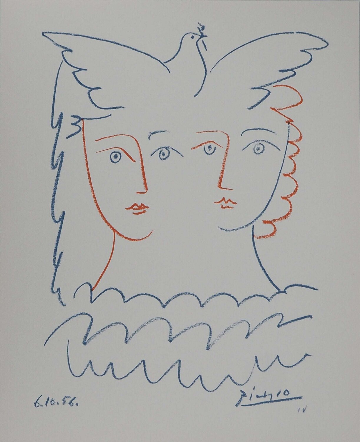 Couple à la colombe Pablo Picasso Impresión en venta