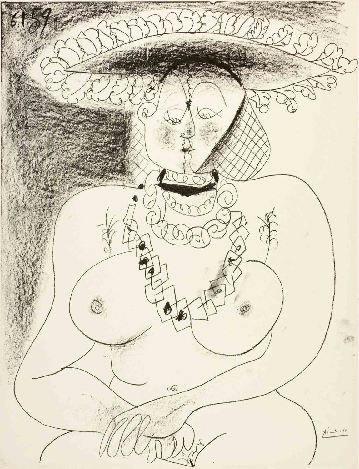 La Fille au Chapeau Pablo Picasso Stampa in vendita