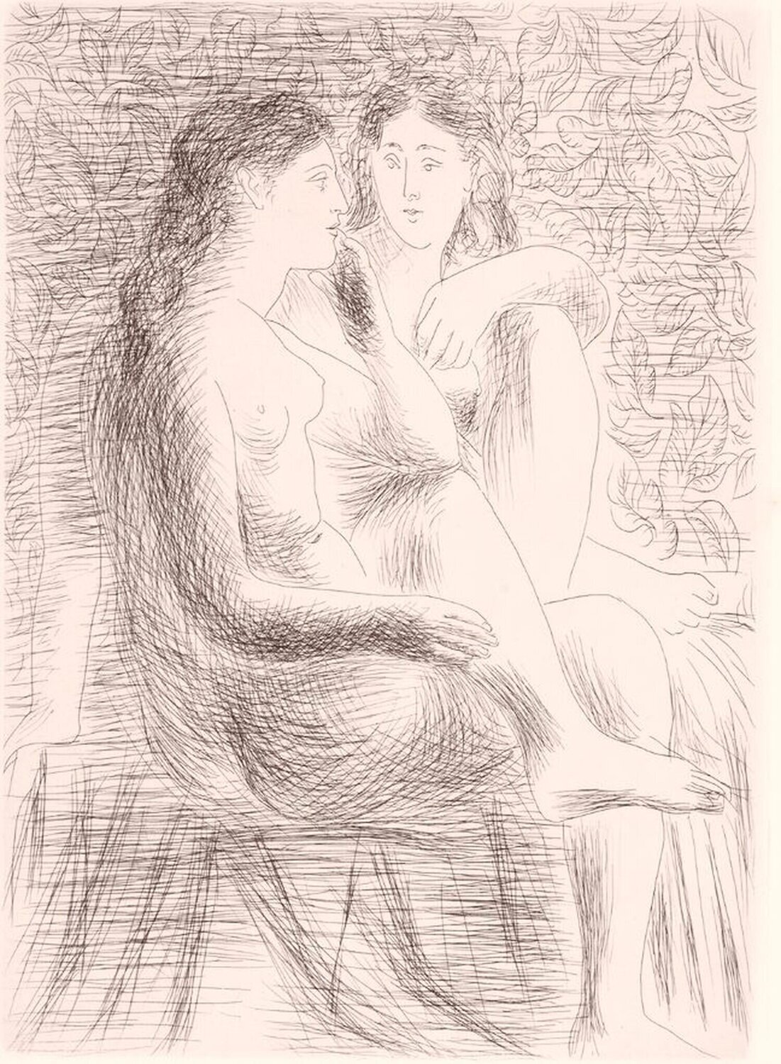 deux nus assis Pablo Picasso Stampa in vendita