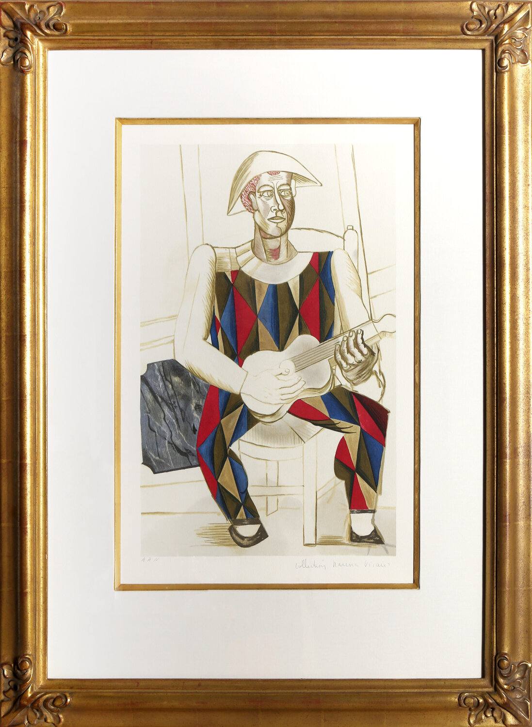 Arlequin a la Guitare Pablo Picasso Print for sale