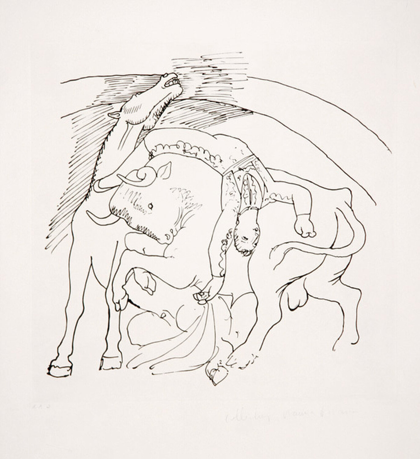 Taureau et Cheval Pablo Picasso Print for sale