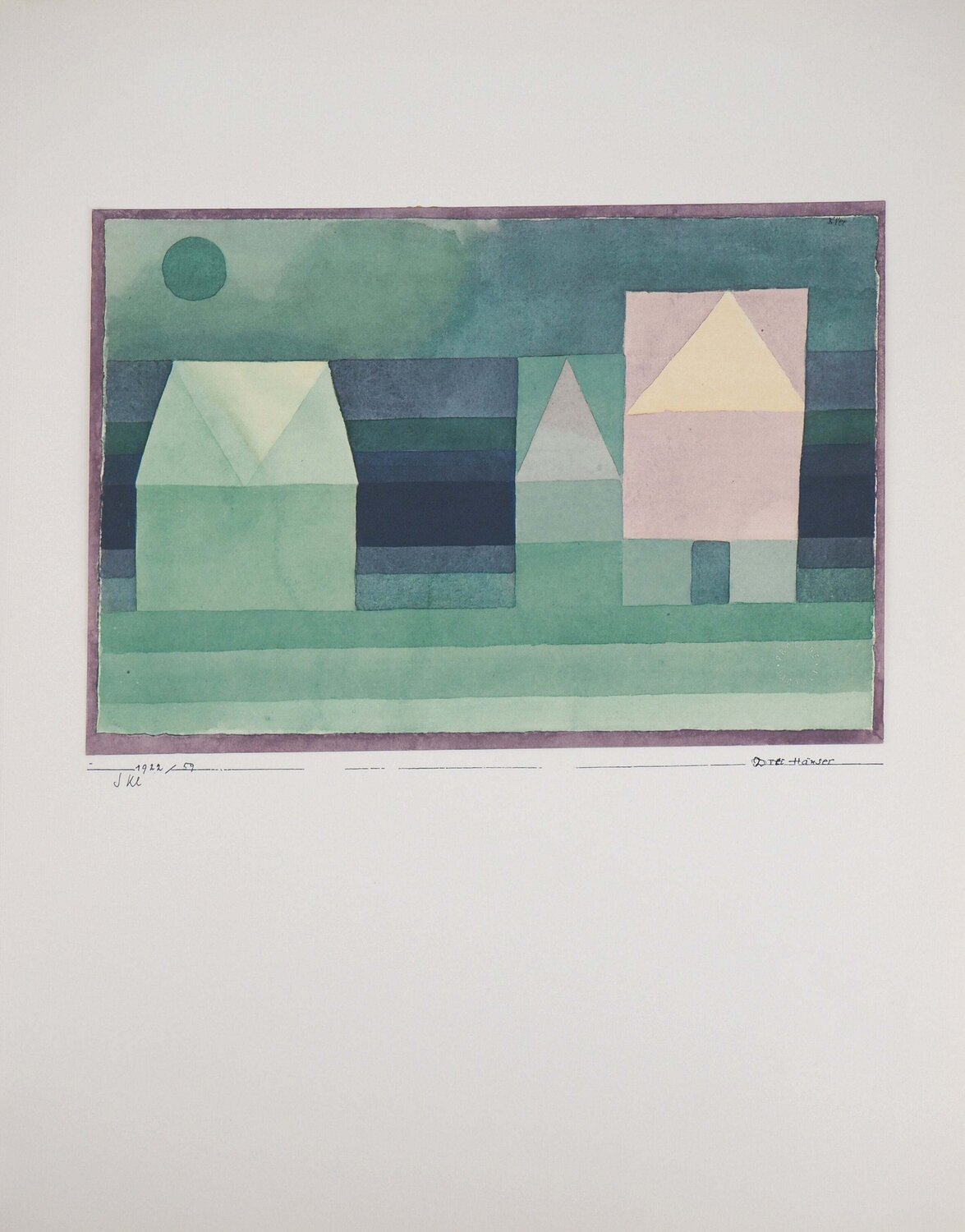 Trois maisons cubistes Paul Klee Print for sale