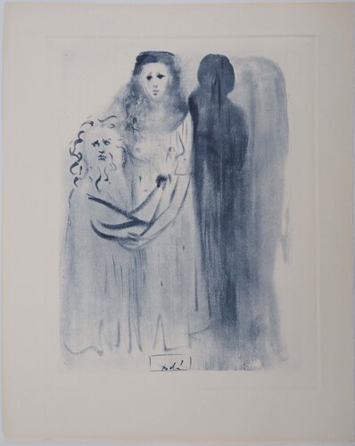 Divine Comédie, Dans la fumée des coléreux, Gravure signée de Salvador Dalí, Impresión a la venta en Singulart
