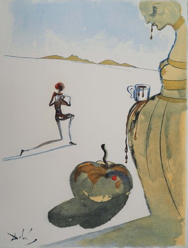 Casanova, La femme à la tasse de chocolat, Gravure originale signée by Salvador Dalí, Print for Sale on Singulart