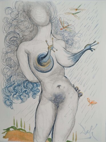 Casanova, Femme aux escargots, Gravure originale signée von Salvador Dalí, Druck kaufen auf Singulart