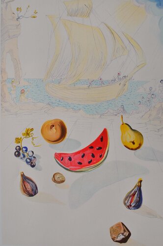 Bateaux et fruits van Salvador Dalí, Afdruk te koop op Singulart