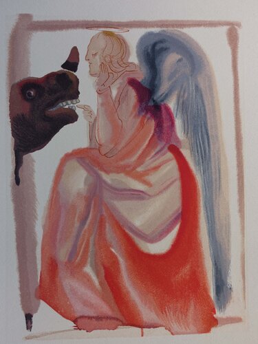 Divine Comédie, Paradis 6, Ange et rhinocéros (le ciel de Mercure) par Salvador Dalí, Édition en vente sur Singulart