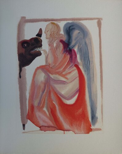 Ange et rhinocéros, Bois gravé original by Salvador Dalí, Print for Sale on Singulart