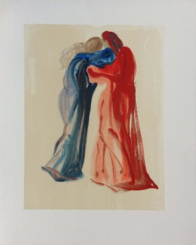 Dante et Béatrice, Bois gravé original de Salvador Dalí, Impresión a la venta en Singulart
