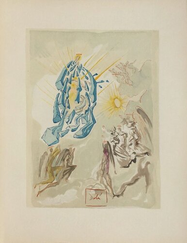 Divine Comédie Paradis 26 - Dante recouvre la vue di Salvador Dalí, Stampa in vendita su Singulart