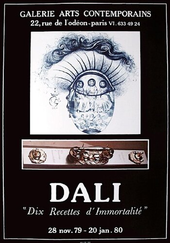 Expo 79 - Galerie Arts Contemporains - Dix recettes d'immortalité von Salvador Dalí, Druck kaufen auf Singulart