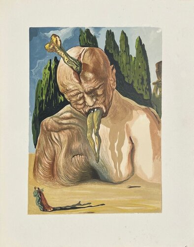 Divine Comédie Enfer 27 - Un Diable logicien di Salvador Dalí, Stampa in vendita su Singulart