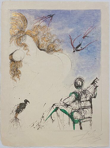 Woman With Parrot –  Femme au Perroquet par Salvador Dalí, Édition en vente sur Singulart
