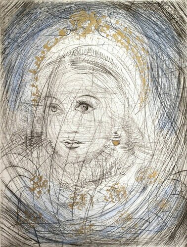 The Night of Walpurgis Faust - Goethe Series: "Portrait of Marguerite." van Salvador Dalí, Afdruk te koop op Singulart