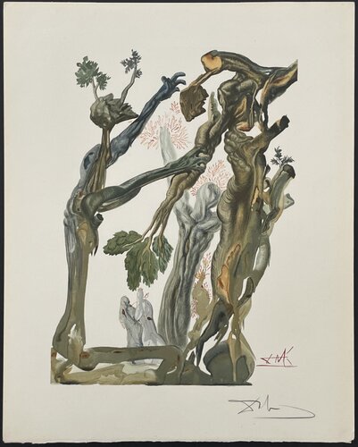 Divine Comedie inferno Canto 13-1 forest of the suicides di Salvador Dalí, Stampa in vendita su Singulart