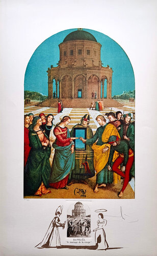 Raphael Le Mariage de la Vierge" from "Changes in Great Masterpieces" portfolio par Salvador Dalí, Édition en vente sur Singulart
