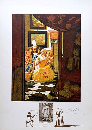 Vermeer La Lettre" from "Changes in Great Masterpieces" portfolio par Salvador Dalí, Édition en vente sur Singulart