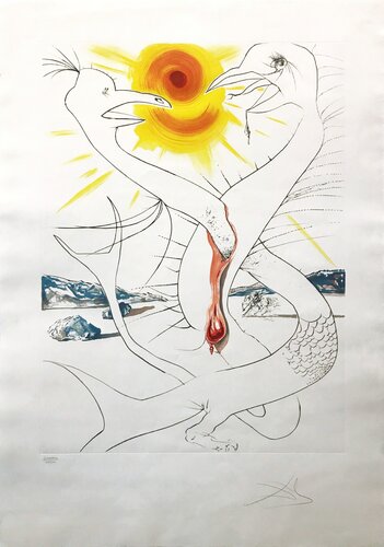 THE CADUSEUS OF MARS NOURISHED BY THE BALL OF FIRE OF JUPITER par Salvador Dalí, Édition en vente sur Singulart