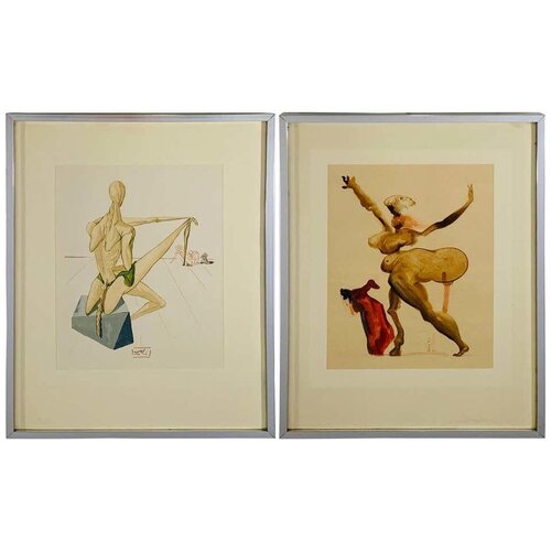 Salvador Dali The Divine Comedy Inferno Canto 5 and 33 Framed and Signed, 1960 par Salvador Dalí, Édition en vente sur Singulart