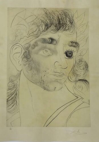 Comment sout es yeux? Tiens! un been et un noir Alexandre de Macedoina van Salvador Dalí, Afdruk te koop op Singulart