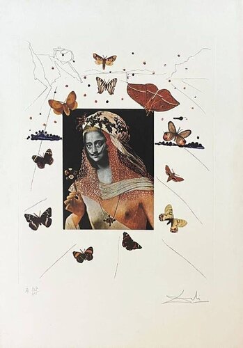 SURREALIST PORTRAIT OF DALI SURROUNDED BY BUTTERFLIES, par Salvador Dalí, Édition en vente sur Singulart