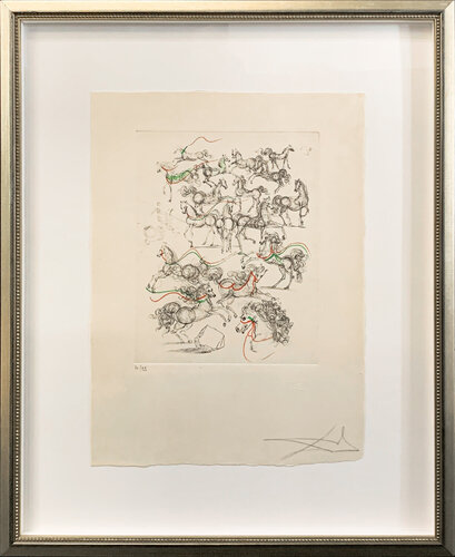The Small Horses (Les Petits Chevaux) par Salvador Dalí, Œuvre sur papier en vente sur Singulart