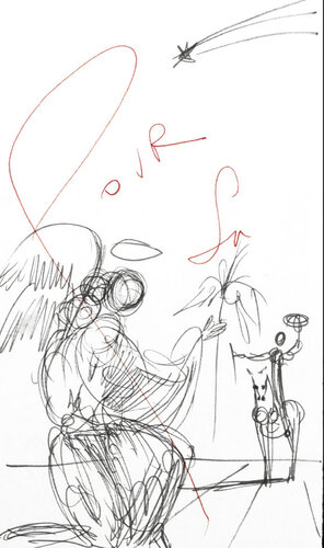 The Angel and the Flower par Salvador Dalí, Œuvre sur papier en vente sur Singulart